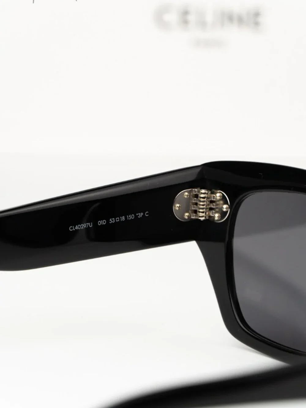 Celine Men Sunglasses Black Grey Polarized Cat Eye CL40297U 01D NEW AUTHENTIC